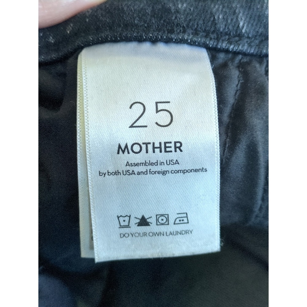 Mother The Insider Crop Step Fray Train Stops Size 25 Black Raw Hem - Picture 12 of 13
